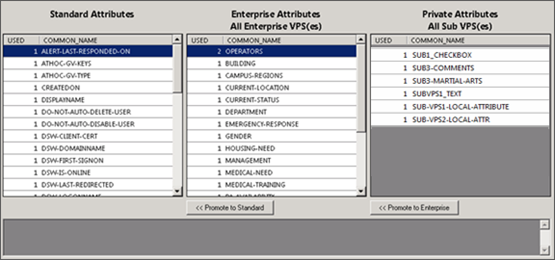 Verify the attributes you want to promote