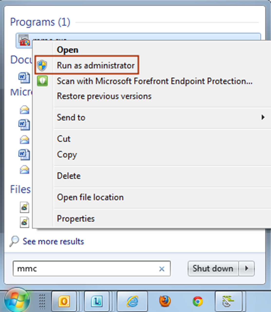 Select Run as administrator