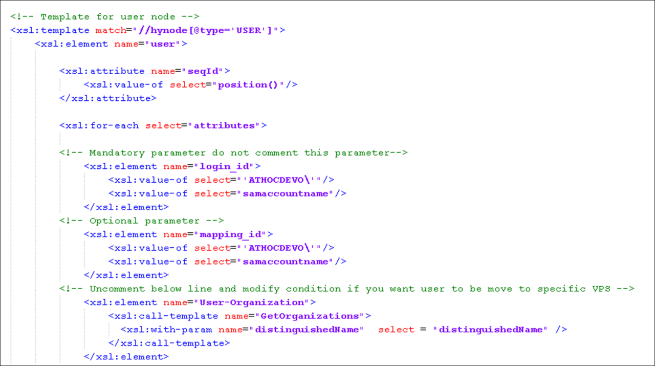 Sample XSL file