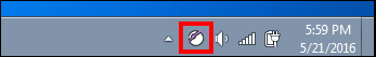 The BlackBerry AtHoc desktop app globe icon shown in the system tray (windows)