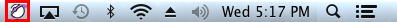 The Globe icon shown in the system tray on a Mac system