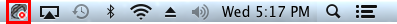 The grey Globe icon shown in the system tray in a Mac system