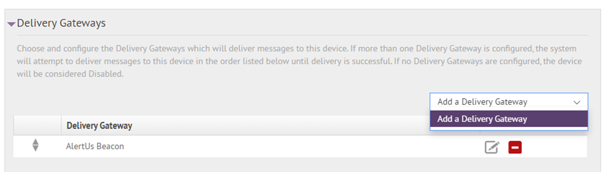 Add the delivery gateway