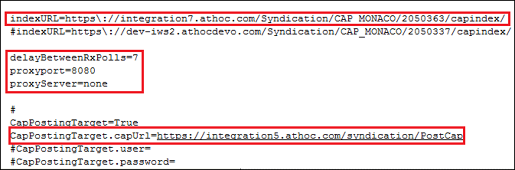 System private config file