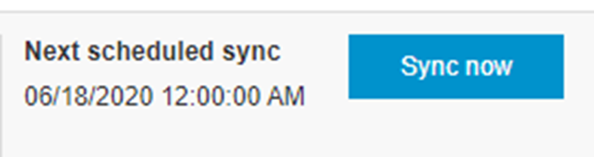 The next scheduled sync